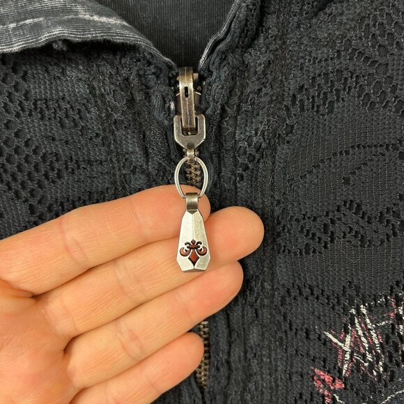 Affliction Reversible Lace Hoodie Full Zip Women S Metal Y2K Lost Souls American - Picture 11 of 16